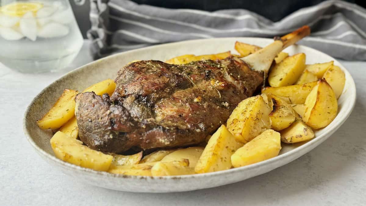 Authentic Greek Slow Roasted Lamb With Potatoes Mamazilla