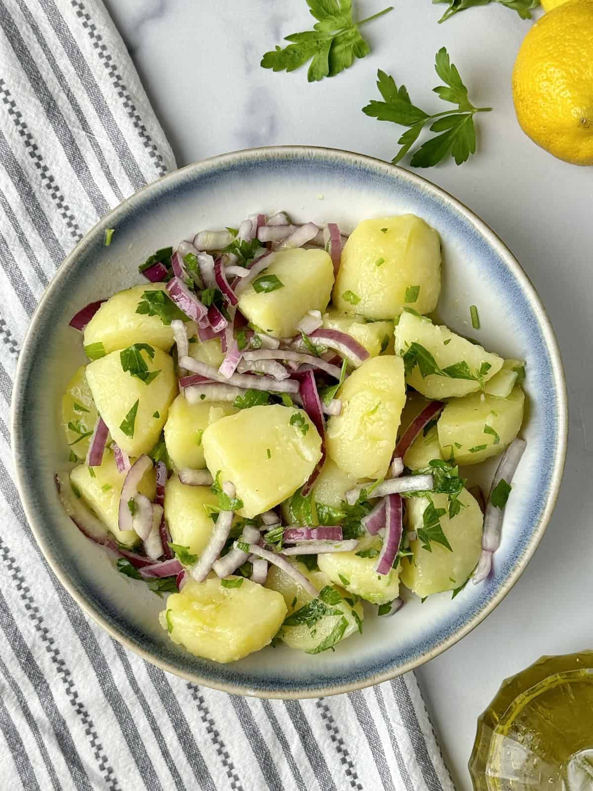 Greek Potato Salad With No Mayo.