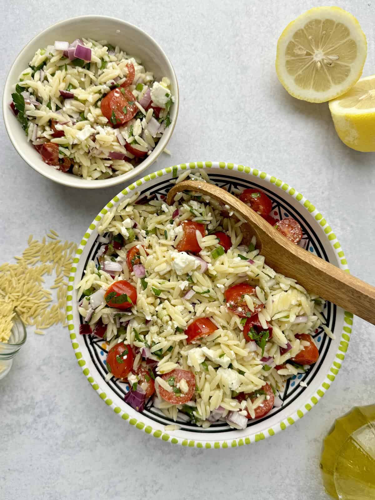 Lemon Orzo Feta Salad.