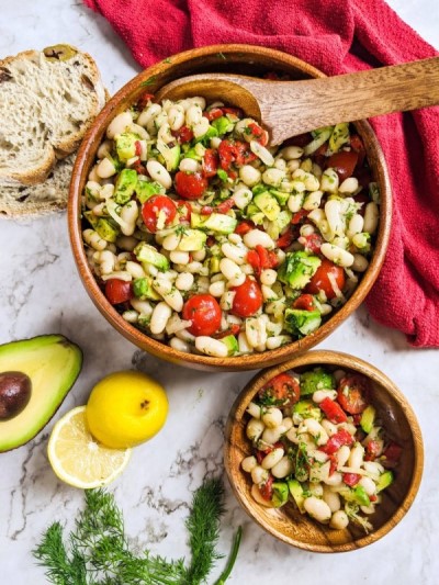 Mediterranean White Bean Salad Recipe | Vegan Healthy Salads | Mamazilla