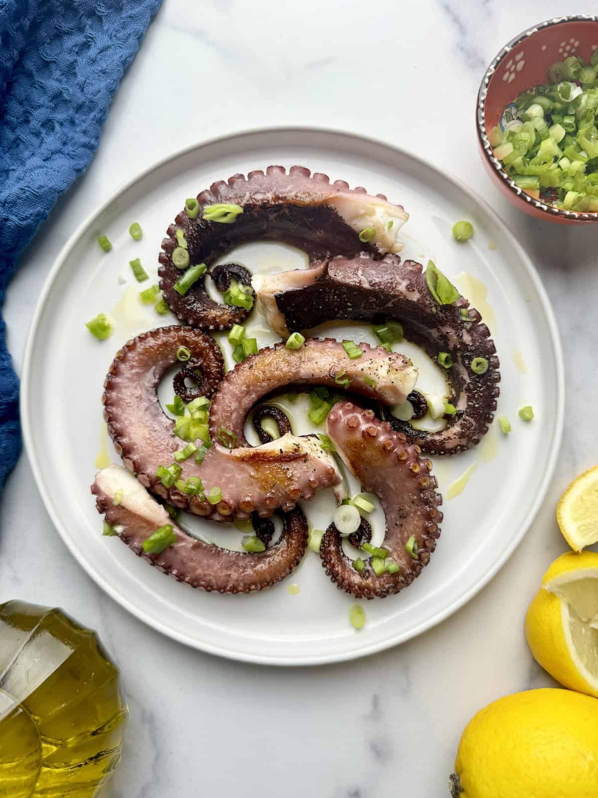 Pan-seared Marinated Octopus.